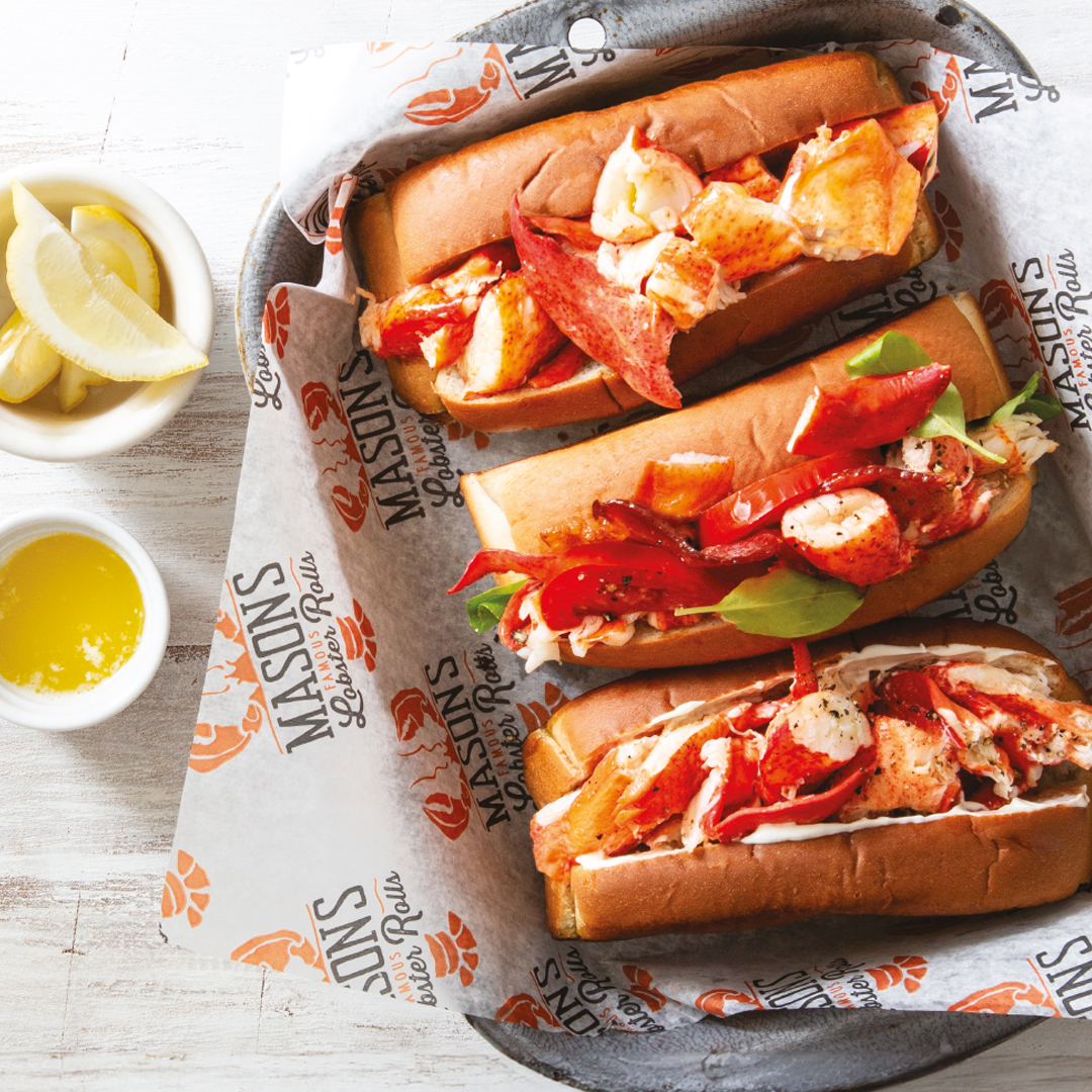 Menu di lobster roll e contorni Mason's